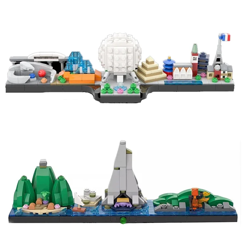 Ideen MOC Märchen Prinzessin Serie Anime Skyline Gefrorene Burg Architektur Sets Bausteine Kind Spielzeug Mädchen Weihnachten Geschenk