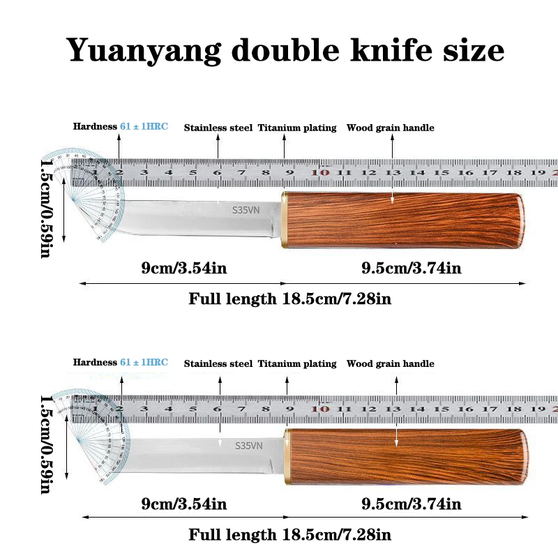 2 In 1 Multi-functional Household Fruit Knife Japanese Sharp High Hardness Hand Meat Knives Portable Outdoor Cutting Tools