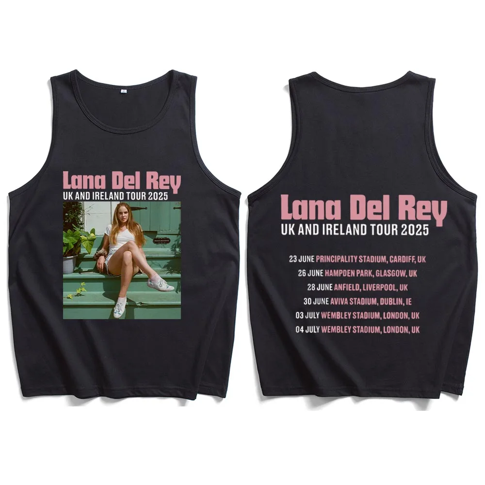 Lana Del Rey Uk And Ireland Stadium Tour 2025 Tank Tops Vest Casual Sleeveless T-shirt