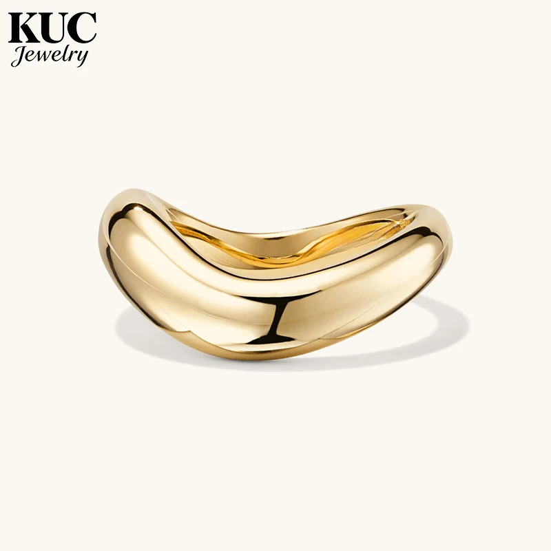 

Гладкое волнистое кольцо из стерлингового серебра 925 пробы с оригинальным сертификатом для женщин, роскошные модные украшения, бесплатная доставка