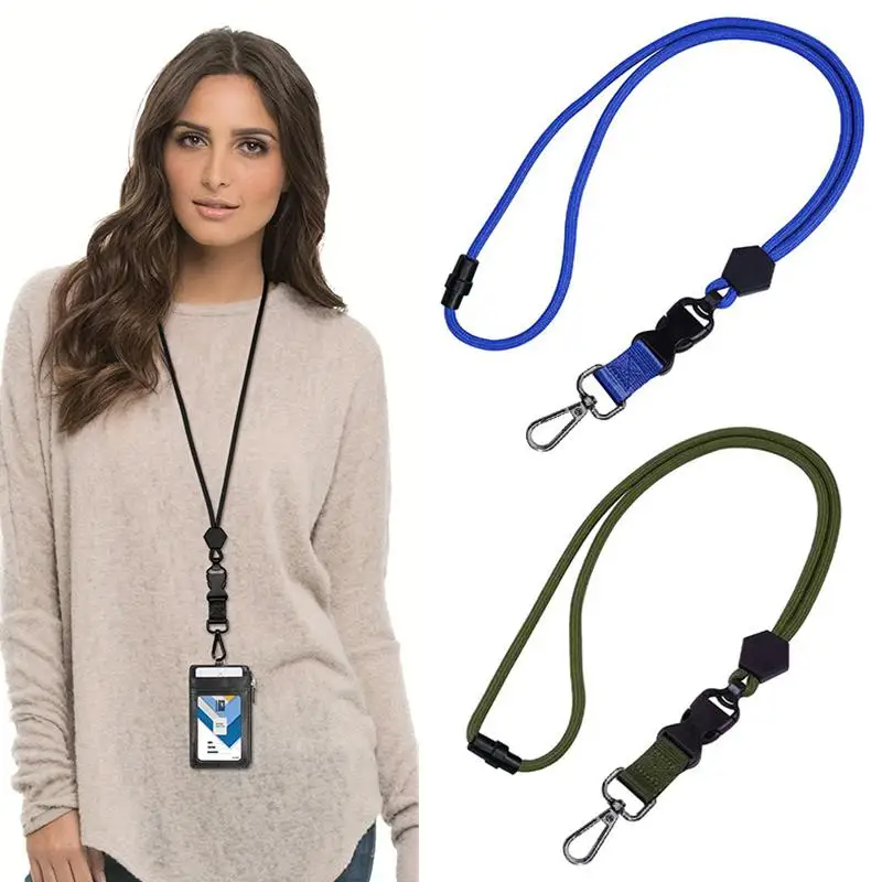 Soporte de carrete de insignia extraíble de alta resistencia, llavero, correa colgante para el cuello, cordón, soporte táctico para Tarjeta De Nombre de identificación para senderismo al aire libre