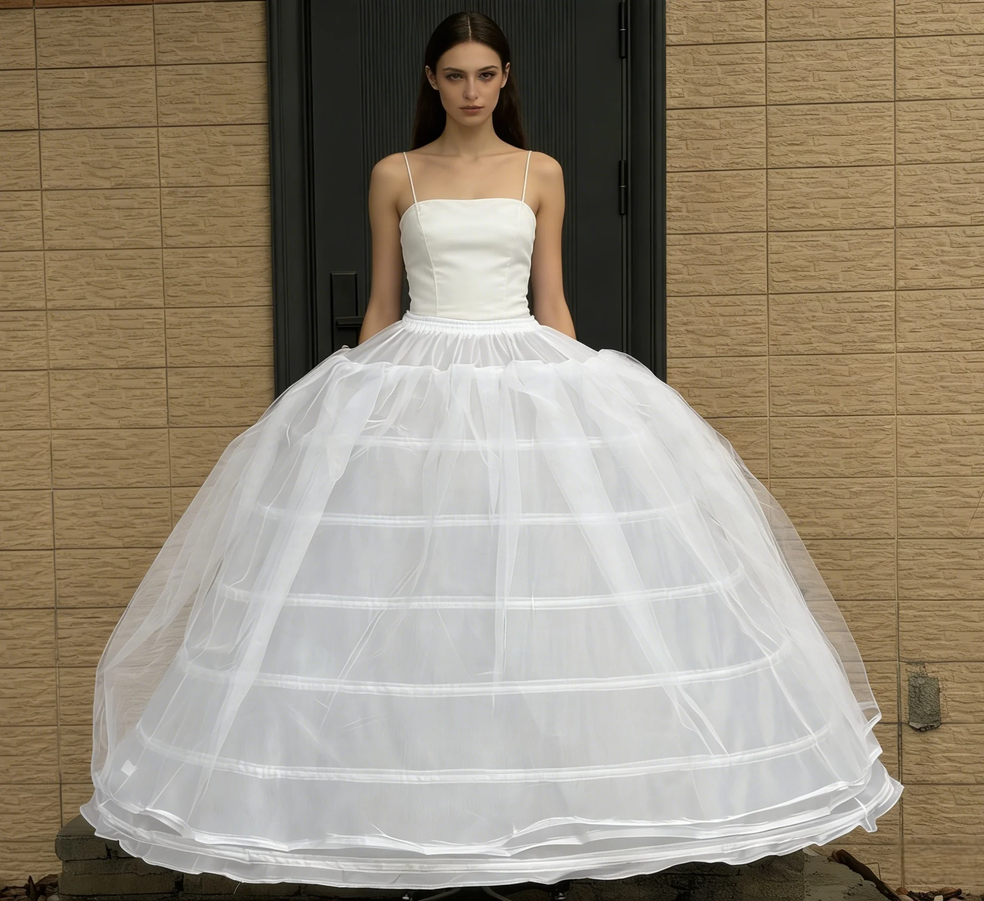 2026 New 7-Hoop 2 Layer Tulle Petticoat Ultra Fluffy Petticoat Crinoline For Wedding Dress  Bridal Underskirt