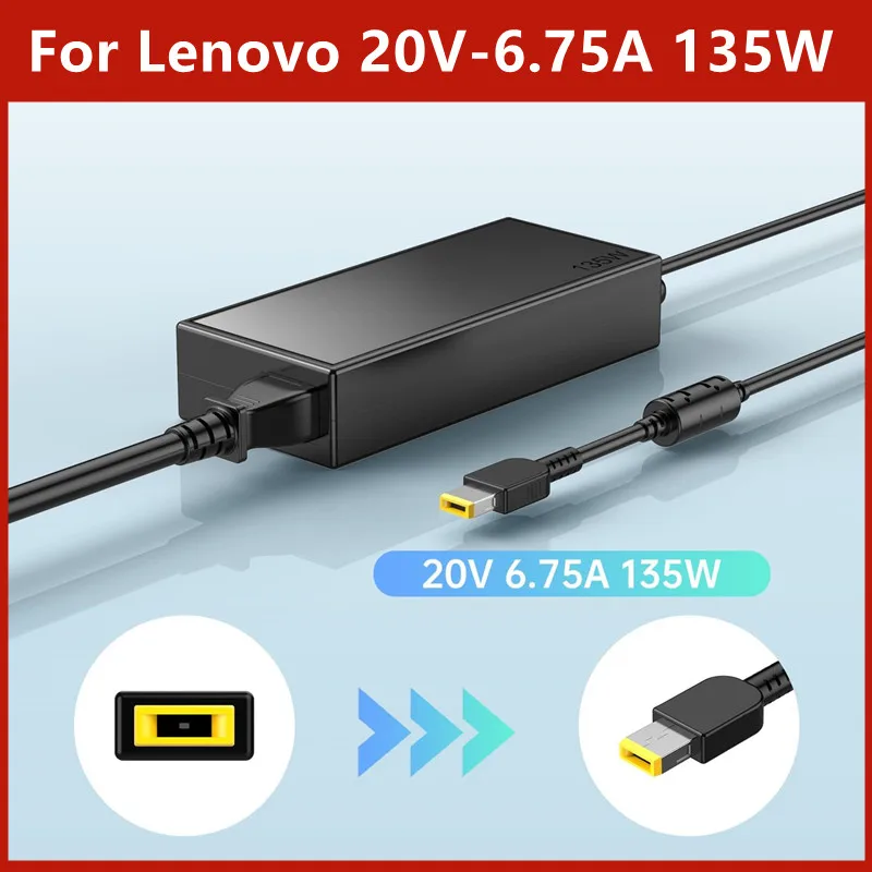 20V 6.75A 135W AC Laptop Charger Adapter Power For Lenovo ADL135NDC3A 45N0554 Legion Y520 Yoga C940 S740 Ideapad Y700 L340 G500