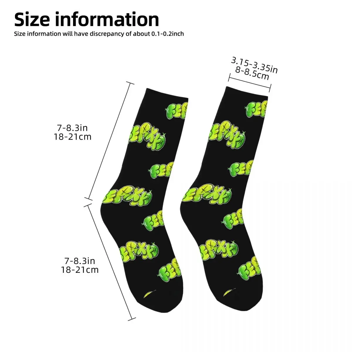 Winter Warm Fashion Unisex Feid Ferxxo Logo Socks 90s Rapper Sweat Absorbing Football Socks