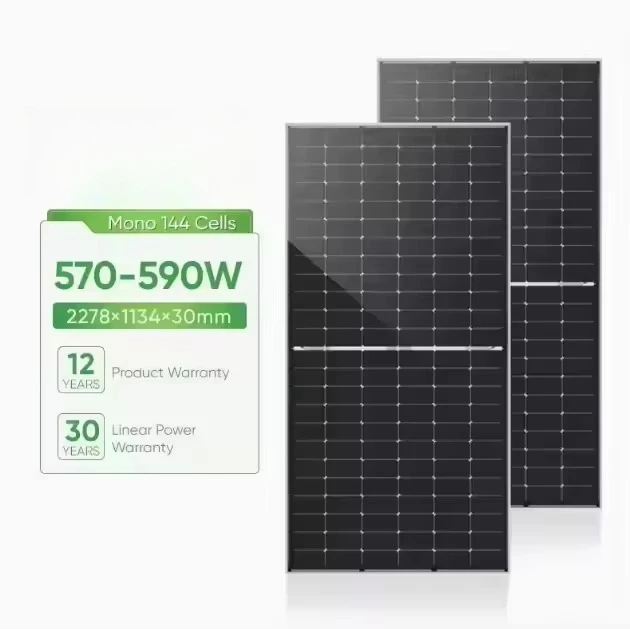 

580W N-type Solar Panel Mono Crystalline Half Cut Cell 22.84% Efficiency Anodized Aluminium Alloy Supplier USA Stock