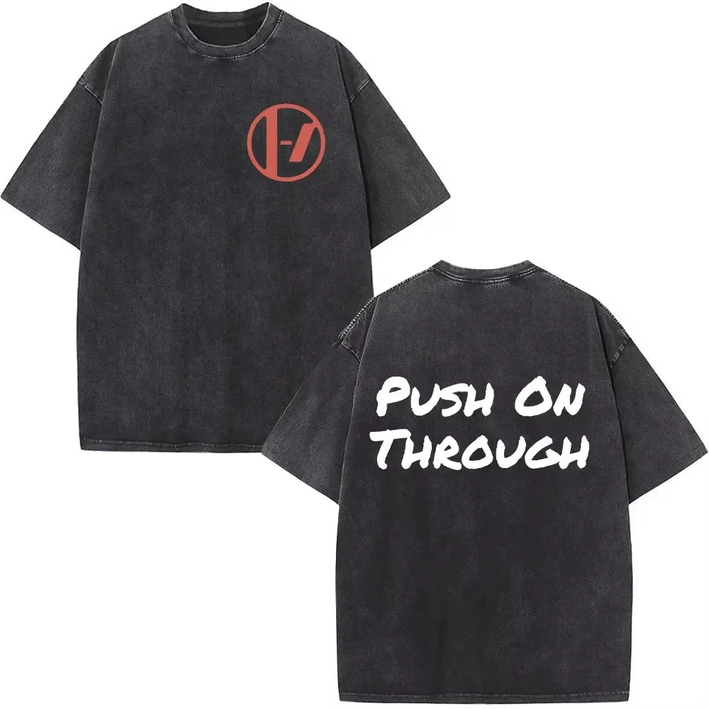 2025 Washed T-shirt Rock Band Twenty One Pilots graphic Vintage Men Women Fashion Hip Hop T-shirts Cotton Casual Streetwear