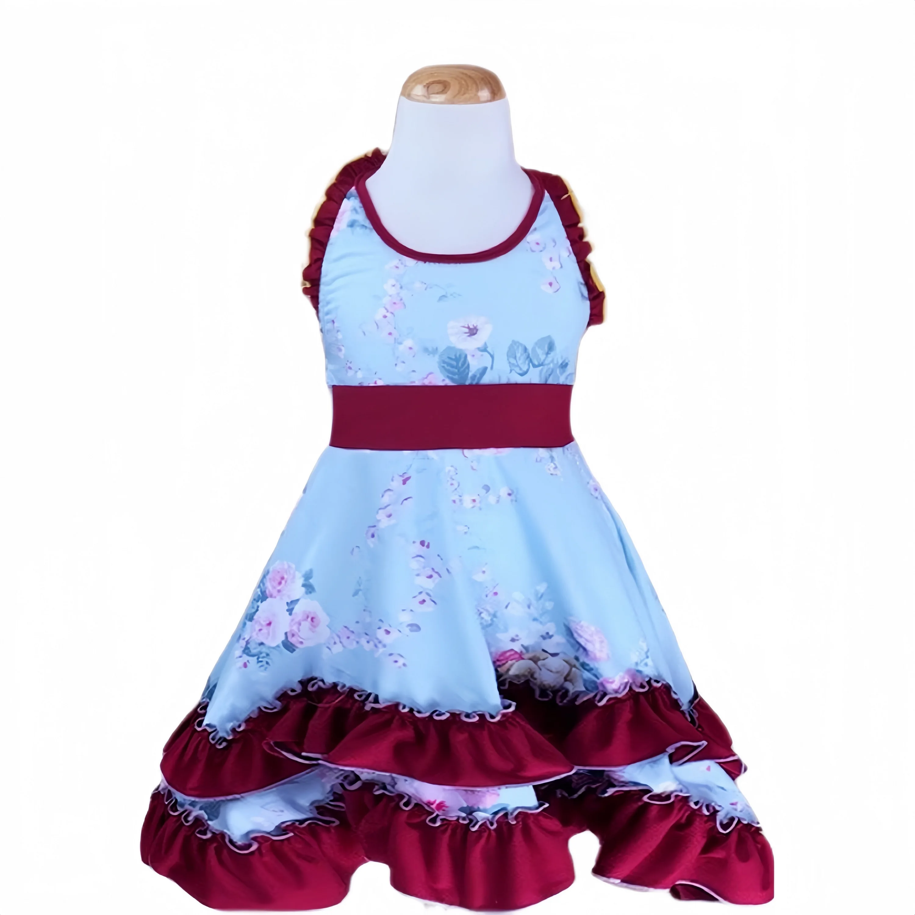 

Girl Frock Design Summer Children Sleeveless Floral Dresses Kids Princess Backless