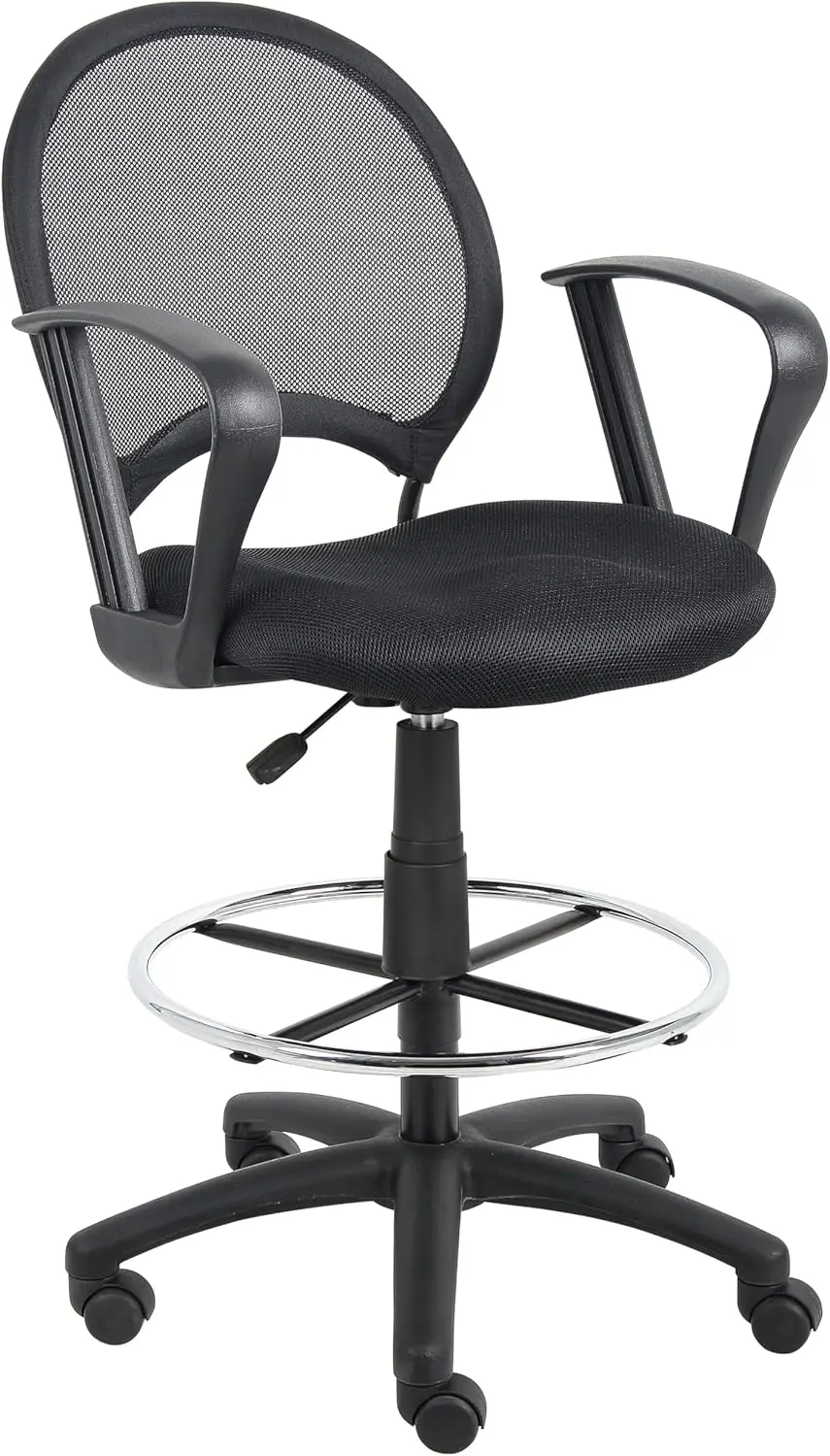 

Mesh Drafting Stool With Loop Arms In Black