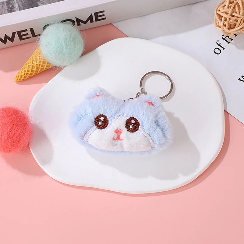 Portachiavi in peluche con gattino cartone animato Portachiavi con bambola di pezza Kawaii Portachiavi per auto Decorazione con ciondolo zaino carino per regali di coppia