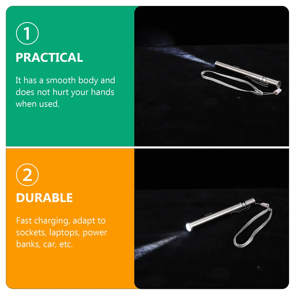 

2Sets Medical Flashlight LED Pen Light Compact Pocket Clip Pupil Lamp Neurological Assessment Examination Light for Doctors
