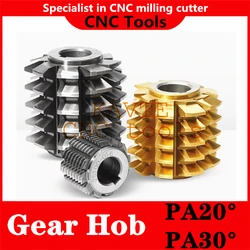 HOT Gear Hob M0.3/M0.5/M0.6/M0.8/M1/M2/M3/M4 DP8/DP10/DP12 Modulus PA20 PA30 Degrees HSS Coating Gear Hob Gear Cutting Tools