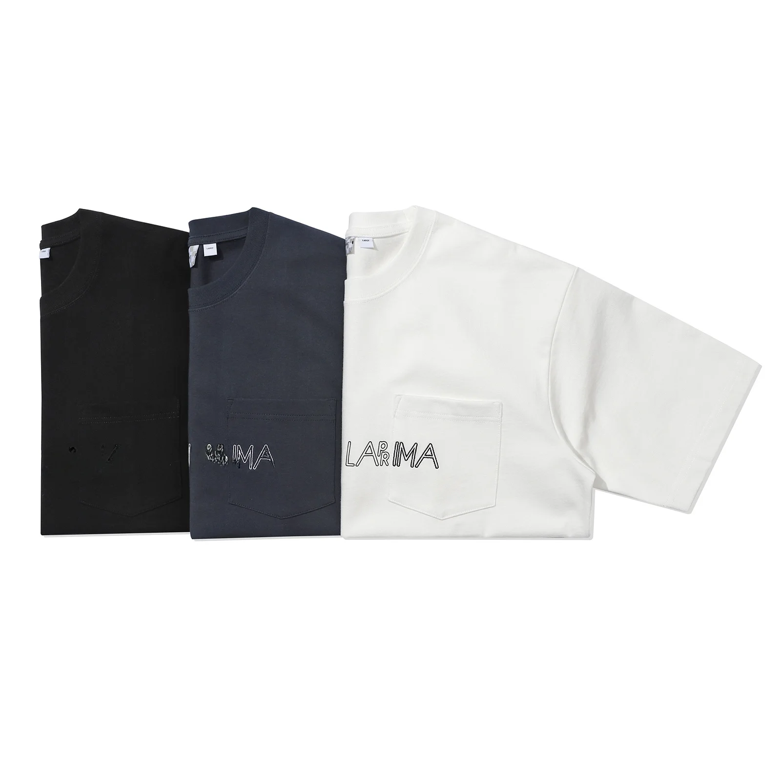 

Футболка LAPRIMA свободного кроя с вышивкой и принтом, повседневная, летняя, молодежная, модная, с круглым вырезом, утолщенная, для спорта