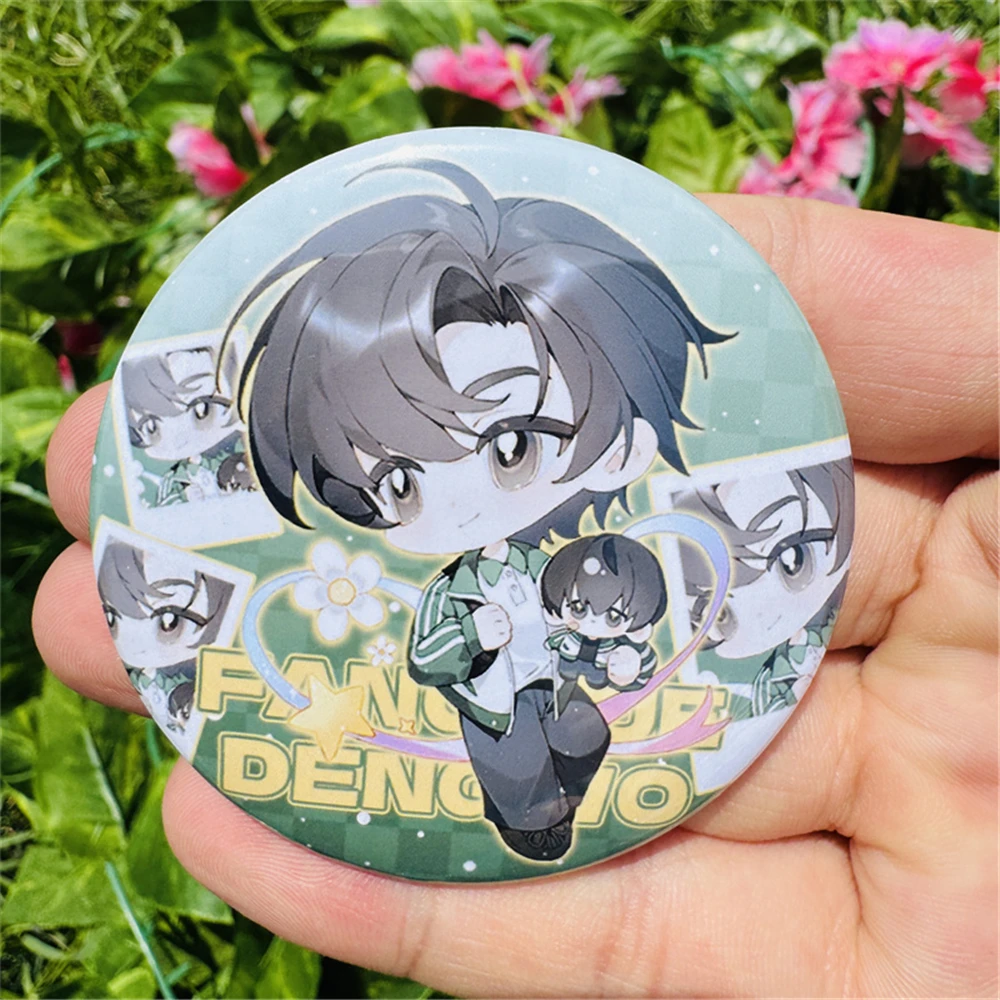 58MM Anime 학교에서 나를 기다리십시오 Yu Fan 코스프레 의상 SPTE 주석 도금 핀 배지 액세서리 펜던트 소품