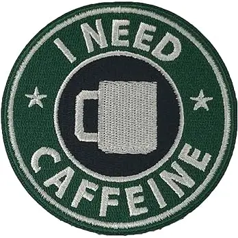 I Need Caffeine,Meme Patch,Morale Badge,Military Patch, Embroidery Hook and Loop, Tactical Backpack, Veteran Owned