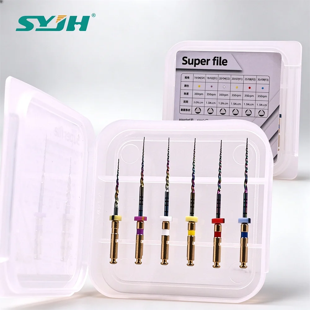 Dental Rainbow Endodontic Rotary Files NiTi Engine 21/25/31mm X3/G3-Pro Gold Taper for Endo Motor Root Canal Dental Clinic Tools