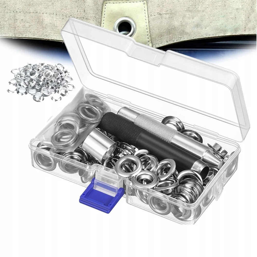 Ösenwerkzeug-Set 100 Sets Ösen 10mm Innendurchmesser Werkzeug für Lederarbeiten DIY Kleidung Schuhe Vorhänge