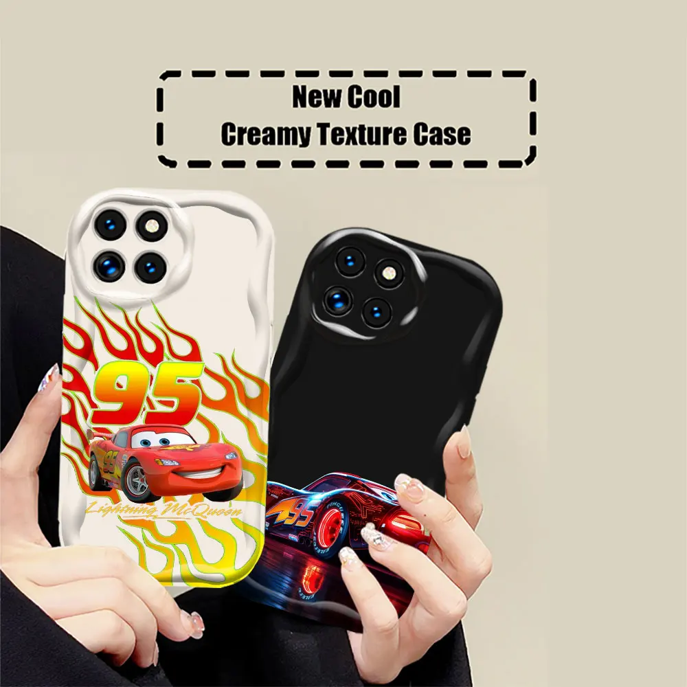 Disney Cars Lightning McQueen Phone Case For Xiaomi Mi 14 12 11 Poco X6 X5 X4 X3 M6 M4 M3 F4 F3 Pro GT Nfc Lite 5G 3D Wave Cover