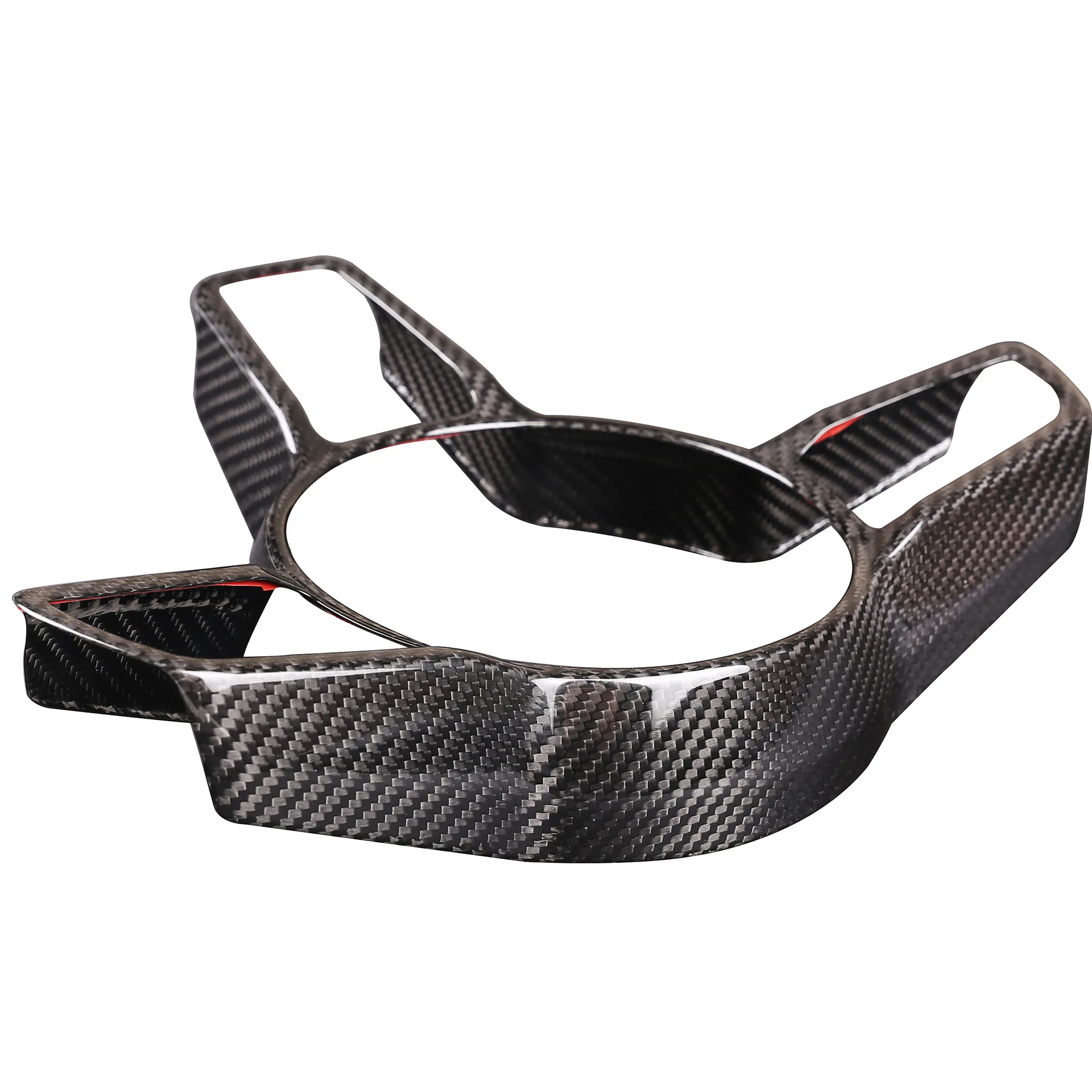 Carbon Fiber Steering Wheel Cover Sticker for Porsche Panamera Macan Cayenne 718 911 Cayman