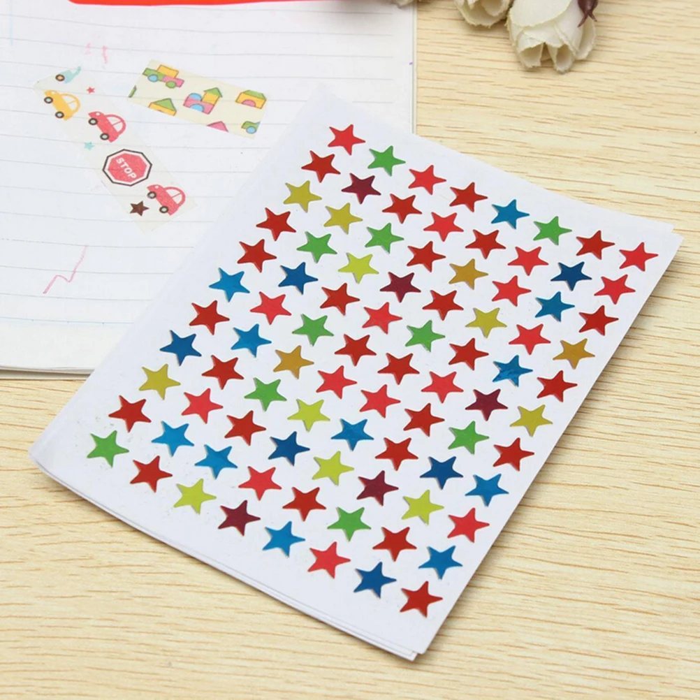 10 Sheets/Pack Of Children'S Mini Kindergarten Award Stickers Teacher Praise Praise Label Award Five-Pointed Star Heart Shape