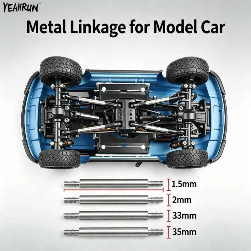 YEAHRUN 5Pcs Metal Linkage Steering Link Rod Kit For 1/18 Kyosho Mini-Z 4x4 Jimny  RC Crawler Car Upgrade accessories