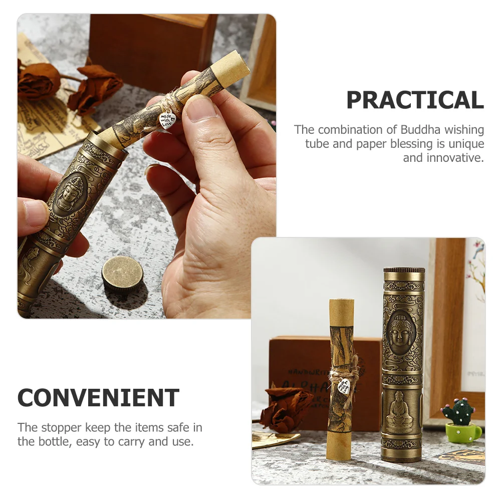 1 مجموعة من أنبوب التمنيات المعدني اليدوية نعمة أوراق التخزين الزخرفية للحزب هدية عطلة عيد ميلاد ديكور المنزل أتمنى