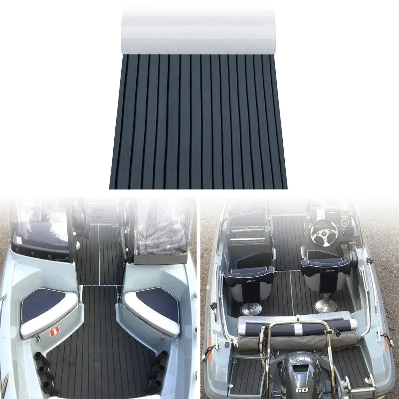 Faux Teak EVA Foam Sheets Boat Marine Flooring Synthetic Pad Self Adhesive Anti-Slip Yacht Mat Deck Sheet for RV Swimming Pool