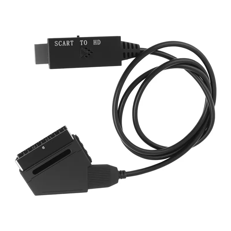 ●Scart To -Compatible HD 1080P Video Converter Adapter, Male To Female For HDTV, DVD, PC, 1M Cable