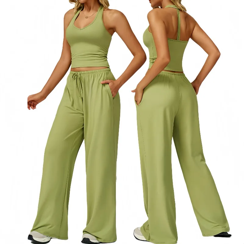 

Shaving Yoga Set, Quick Drying Beautiful Back Suspender Sports Set, Casual Running Fitness Suit, Women's