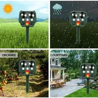 1pc Ultrasonic Animal Repellant Cat Dog Repellant Solar Powered Rechargeable Garden Waterproof Animal Deterrent For Farm Yard