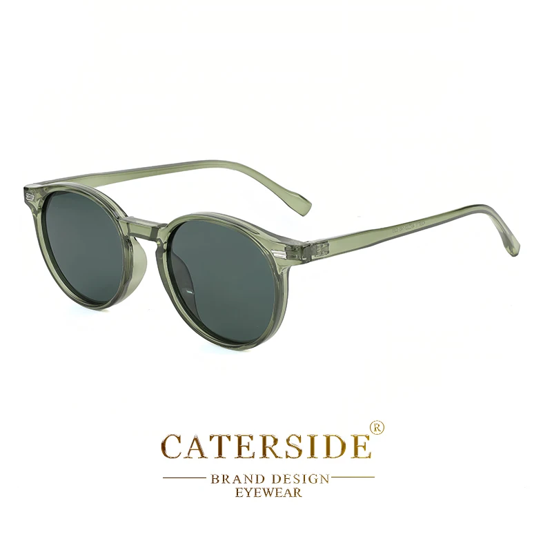 CATERSIDE Retro Polarisierte Runde Sonnenbrille Herren TR90 / Acetat Vintage Sonnenbrille Damen Punk Fahren Reisen Lunette De Soleil – Detail 14