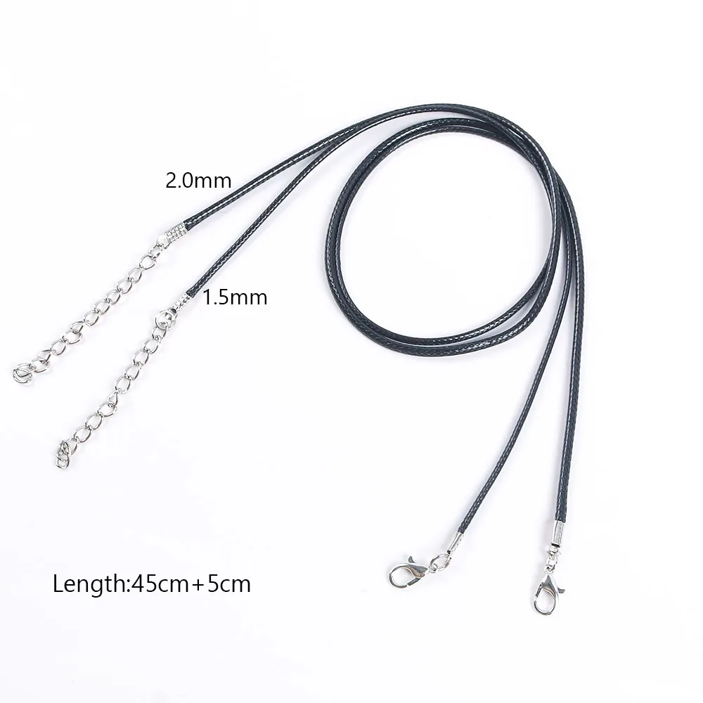 10pcs 1.5/2mm Colourful Multi-Colour Leather Cord 45cm Adjustable Braided Diy Necklace Bracelet Accessories For Jewelry