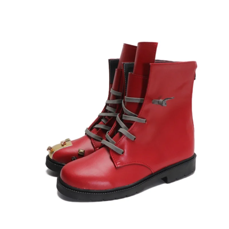 LOL Arcane2 Vi LOL Buty do Cosplayu Gra Halloween Karnawał Czerwone Buty ze Skóry PU Wykonane na Zamówienie