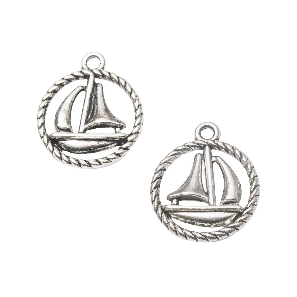 10PCS Anchor Pendant Rudder Compass Charms Steampunk For Jewelry Diy Making Findings