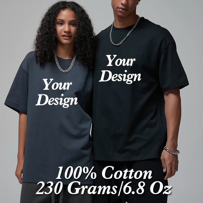 Premium Custom T-shirt 100% Cotton,DIY Customize Print Photo Logo Tee Shirt,Man Woman,Dropshipping,Hip Hop Fashion Brand T-Shirt