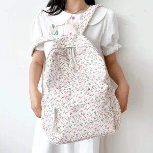 Korean Student School Backpack Floral White School Bags for Girls Adolescents Beautiful Women's Backpack 6 Main Sales Bag Branco - №1