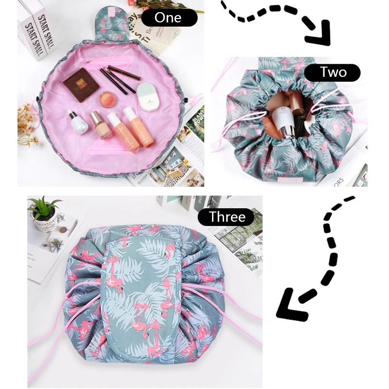 Women Drawstring Cosmetic Bag Storage Makeup Bag Organizer Female Makeup Pouch Portable Travel Toiletry Necessaries Beauty Case