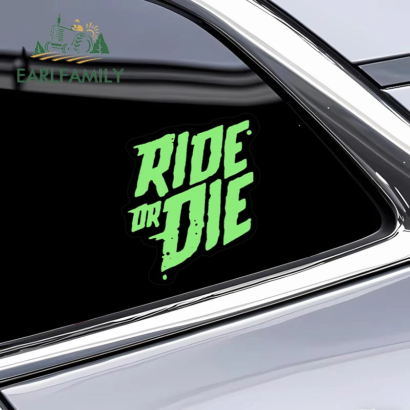 EARLFAMILY Ride or Die Logo Car Stickers Motocross Item Cool Personality Decals Waterproof Fuel Tank Cap Car Gadget Decor