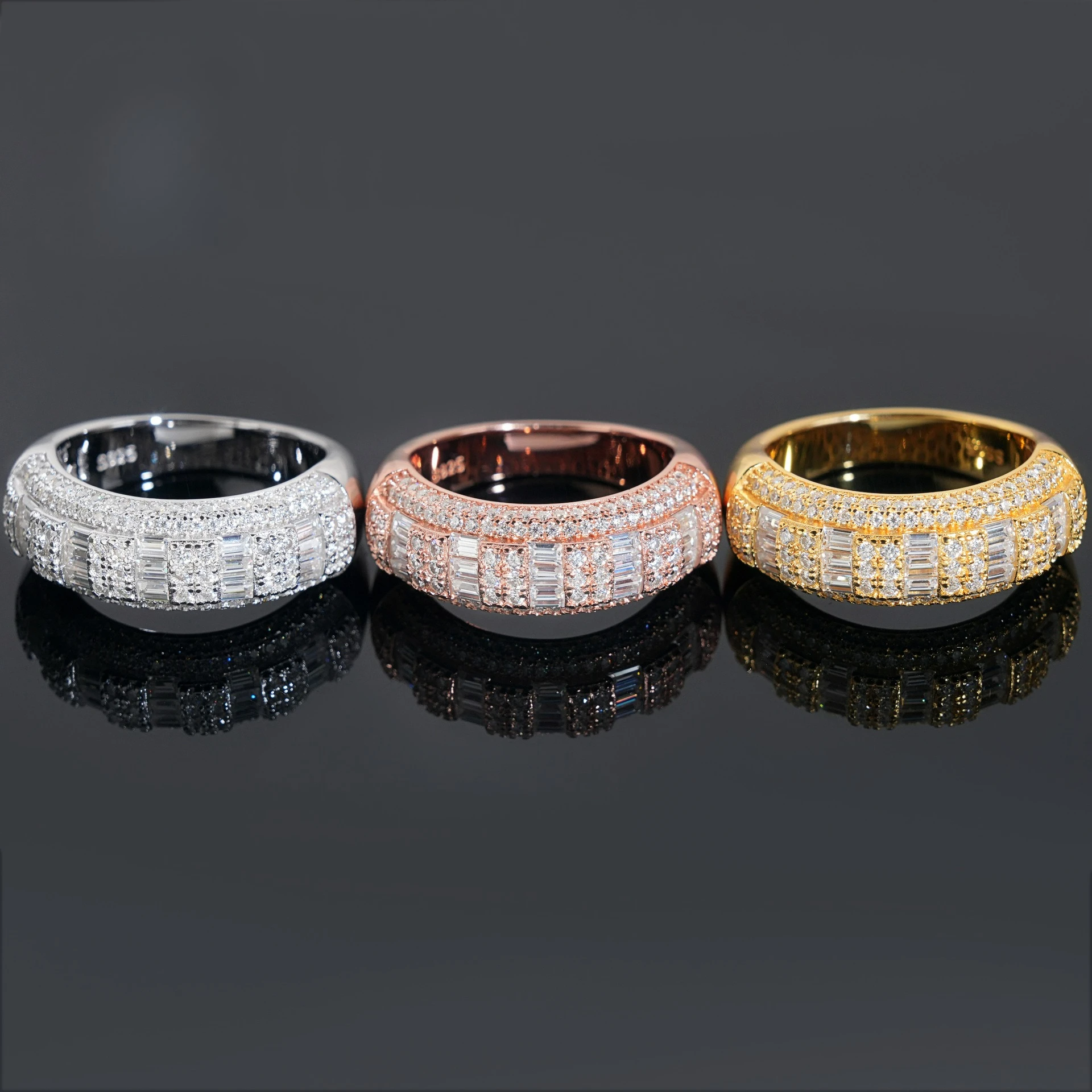 

Кольцо полувечности с муассанитом S925 D, цвет VVS, альтернативный ремешок унисекс с бриллиантами, ювелирные изделия с частичным паве