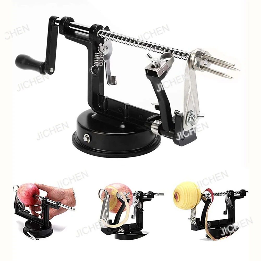 

Neu 3 в 1, овощечистка для яблок и картофеля, универсальная машина для очистки фруктов, машина для нарезки из нержавеющей стали с присоской для домашней кухни