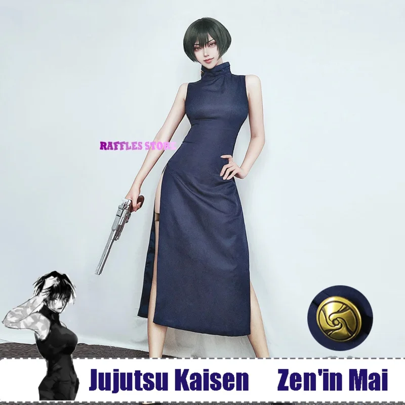

New 2025 Jujutsu Kaisen Zenin Cosplay Costume Sleeveless Dress Outfit Women Zen in Mai Adult Halloween Carnival Party ★AA9X