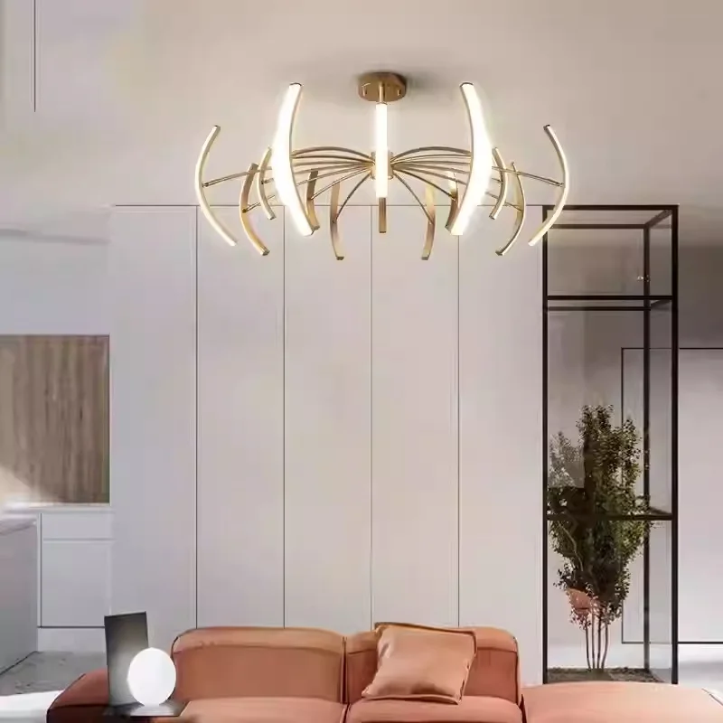 Nordic Living Room Iron Designer Opposite Sex Rotating Decoration LED Personalized Dining Room