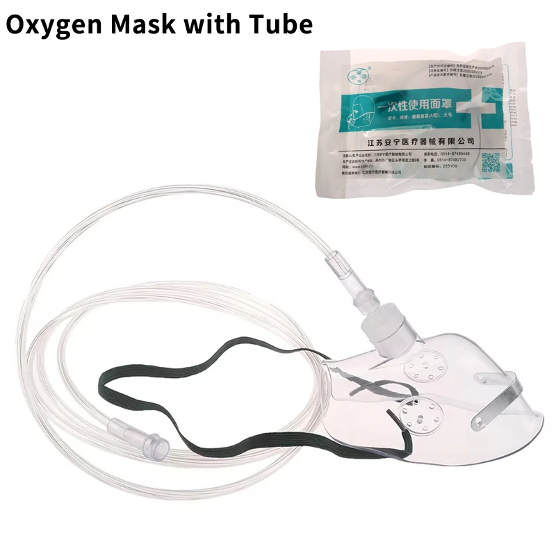 1 Uds máscara de oxígeno para adultos con tubo máscara facial desechable escudo nebulizador conducto máscara de oxígeno para adultos