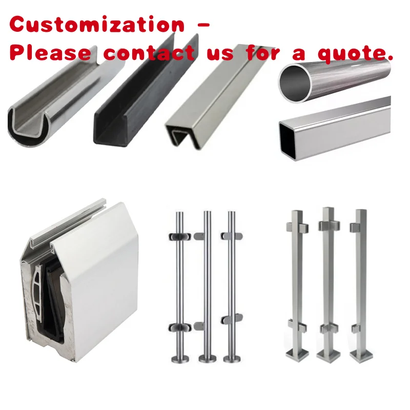 custom.Modern Design Factory Direct Glass Railing Balustrade with Stainless Steel Handrail Tube Handrail System
