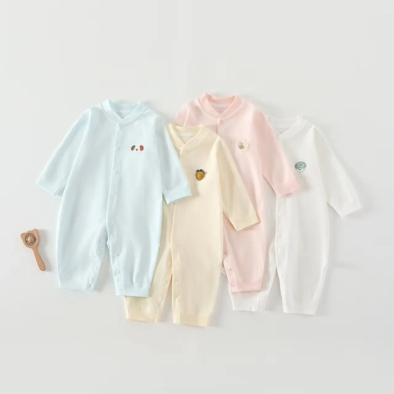Baby onesie spring and autumn combed cotton boneless Aa type Romper long-sleeved children climbing clothes