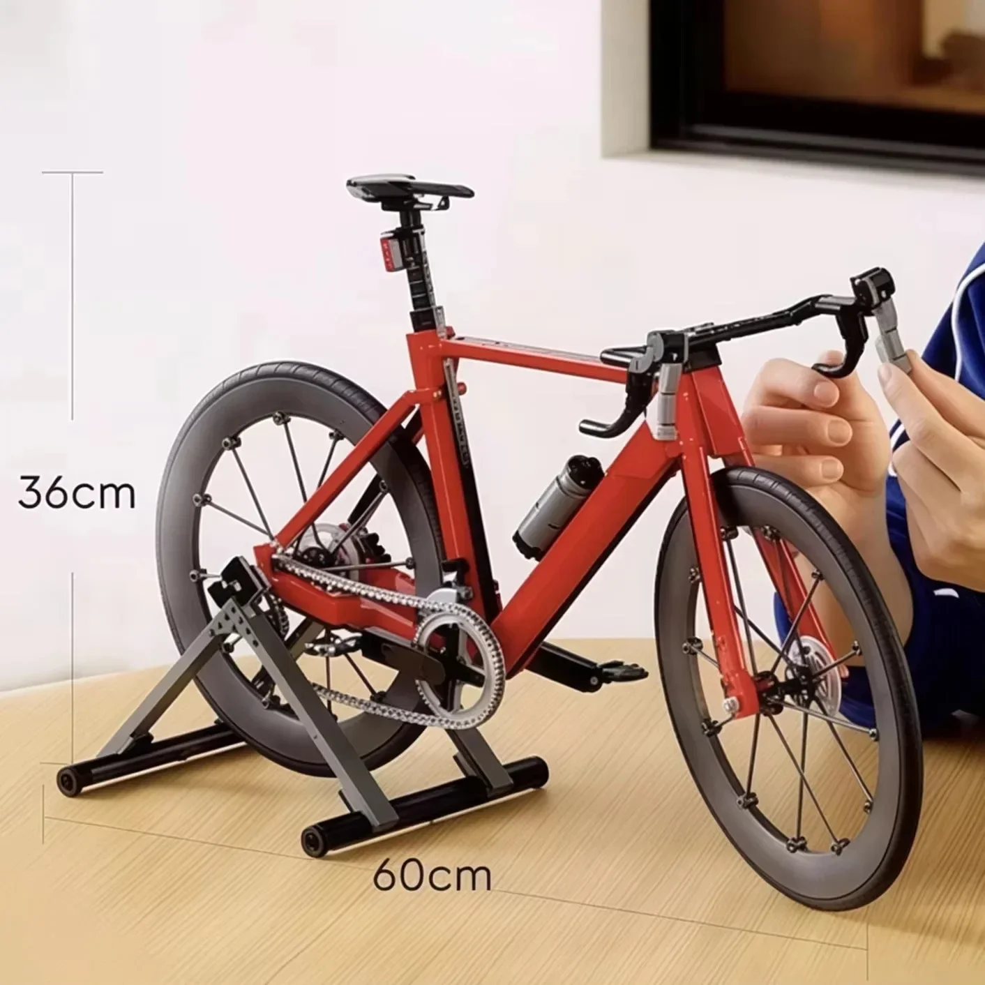 1015Pcs MOC Road Cycling Bike Building Blocks Set, DIY Assembled Bricks Model, Stylish Desktop Ornament, Collectible Display view 5