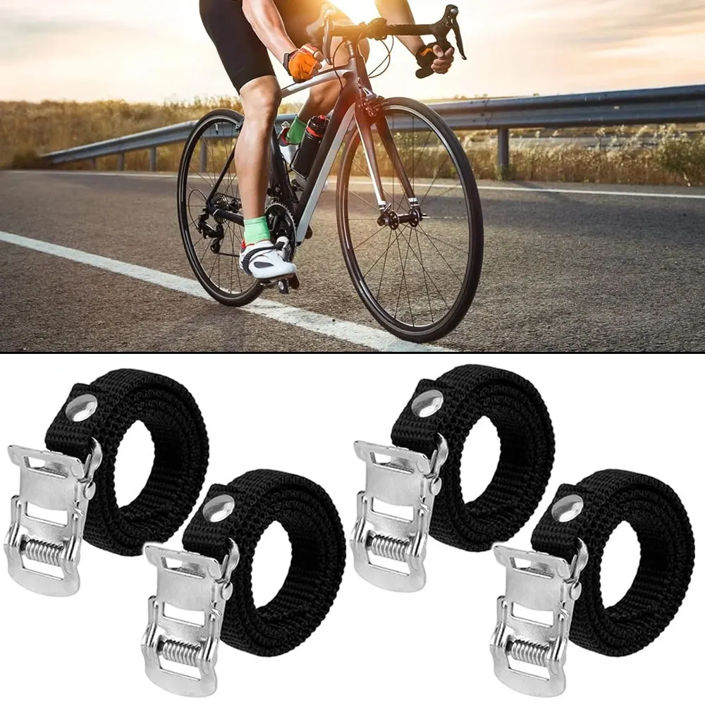 4 Uds correas con hebillas para bicicleta gimnasio Spinning Bike estribo Clips para los dedos Pedal de ciclismo cuerda entrenamiento demostración zapato de carreras arnés cinturón