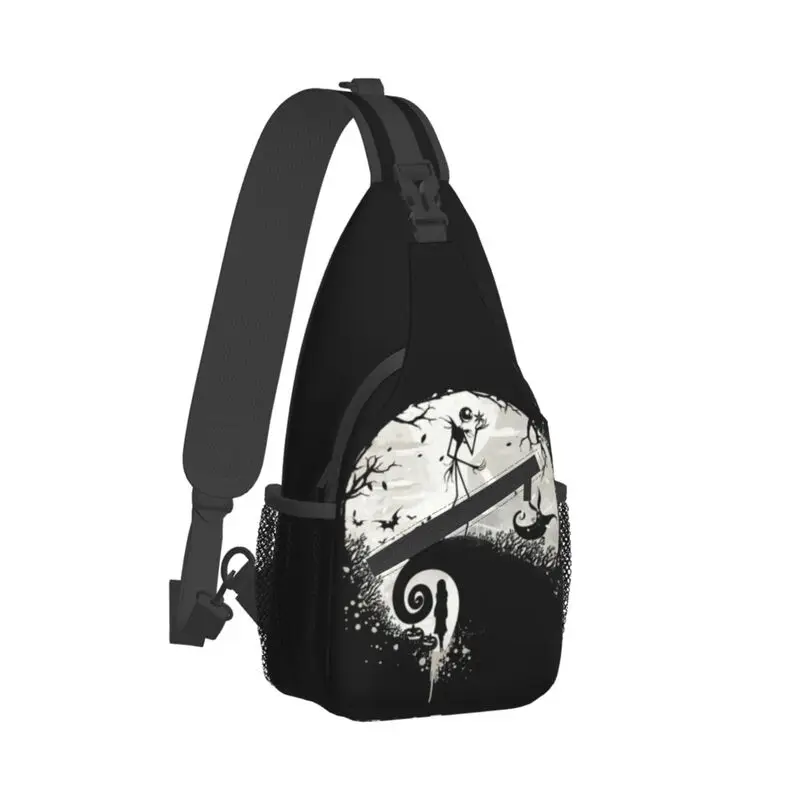 Custom De Nachtmerrie Voor Kerst Sling Bag Jack Skellington Schouder Borst Crossbody Rugzak Fietsen Dagrugzak