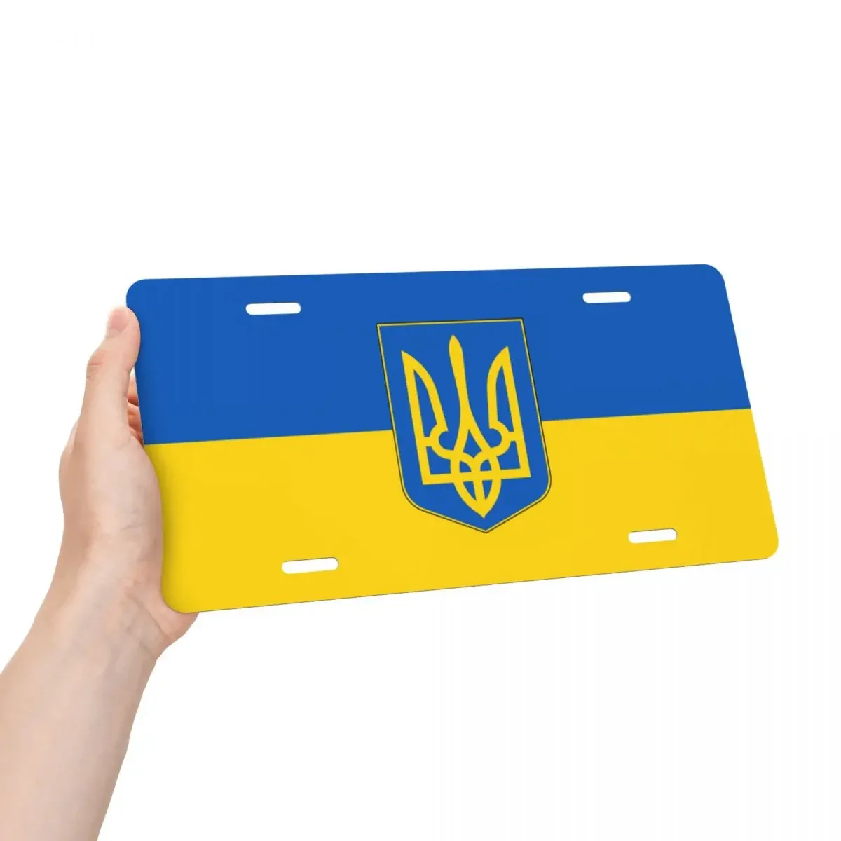 Custom Flag Of Ukraine License Plate Patriotic Decorative Car Front License Plate Aluminum Metal Sign Vanity Tag 6 X 12 Inch