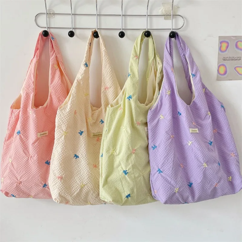 

Youda New Polyester Fabric Shoulderbag For Women Embroidery Butterfly Underarm Bag Large Casual Capacity Shopper Tote Bags