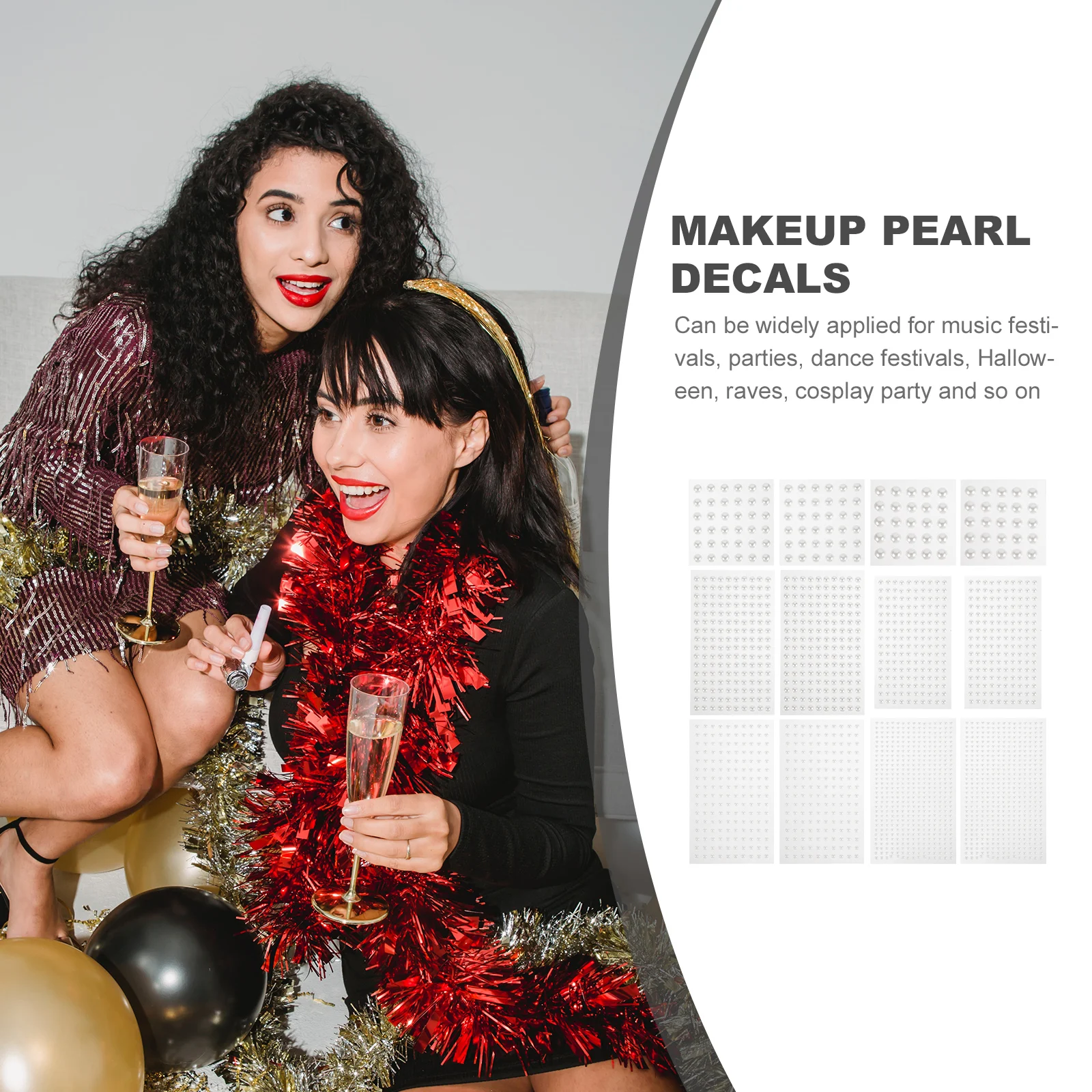 

12pcs Pearl Adhesive Craft Nails Hair Pearls For Hair Stick On Face Decorations Festivals Self Adhesive Pearls Parties